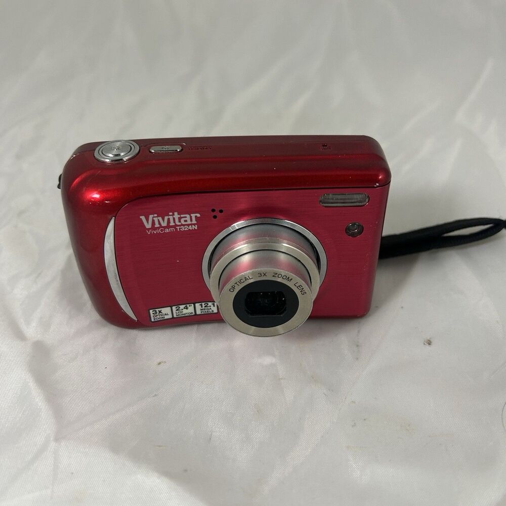 Vivitar ViviCam T324N 12.1MP Digital Camera 3x Zoom Red Tested Works